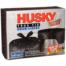 Husky HKK55030B True Tie 55갤런 드럼 라이너 30개