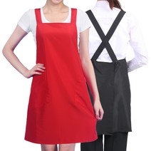 얇은 치마 앞치마 식당 업소 바리스타 카페 AE48, AE48 검정M