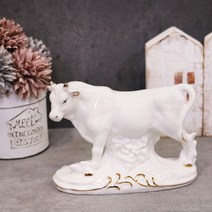 황실 흰소 도자기 장식품 장식품 소인형 차량장식 새해선물 소띠선물 소장식 황금소 재물소품 풍수인테리어