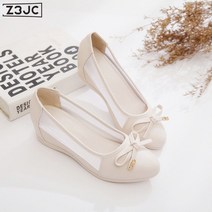Z3JC 여성 미들힐 펌프스 통굽 편안한 통기성 웨지힐 단화