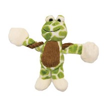 Outward Hound Pulleez 소 스퀴키 플러시 강아지 장난감 로프 포함 풀 스루 터그 액션, Tuggeez_Frog, Frog