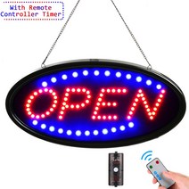 LED 보드 영업 오픈 간판 LED미니전광판 타원형 원격 제어 가능, 1개