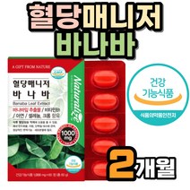 혈당 바나바잎 추출물 비타민B1 영양제 코로솔산 복합 기능성 2개월분 식후혈당 상승 억제 도움 에좋은 코르솔산 식약처인증 오미자 도라지 바나나잎 산화아연 크롬 도라지 계피