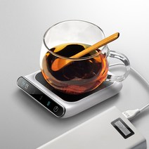 온도유지 차 커피 우유 디지털 티 코스터 USB, 상세이페이지 참고, 영문 기본형