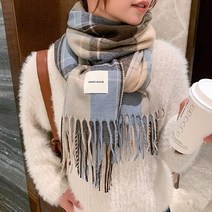 감성갤러리 남여공용 체크 기모 패션 롱 머플러 목도리