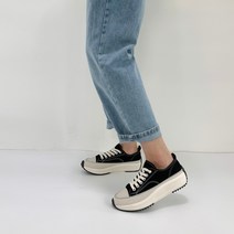 프리센스 여성용 키높이 캔버스 운동화 4cm