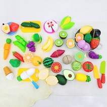[플레이맥스] NEW 야채 과일자르기 38종 / 주방놀이 소꿉놀이 세트, 상세 설명 참조