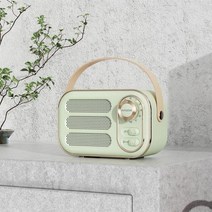 휴대용스피커 무선 레트로 스피커 빈티지 FM 라디오 블루투스 호환 클래식 음악 플레이어 휴대용 야외 여행 라우드스피커, 05 Green