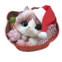 동물 집콕 인형 양모펠트 DIY 핸드메이드 취미 키링, 단일사이즈, 2