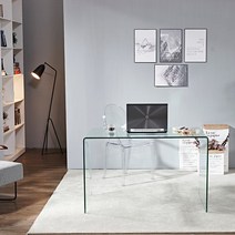북유럽 아크릴 책상 컴퓨터 노트북 데스크 데스크톱 투명 테이블 간이 책상, 100x40x75CM 투명테이블