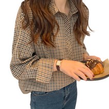 패션디바 엘리 잔체크 데일리 체크셔츠