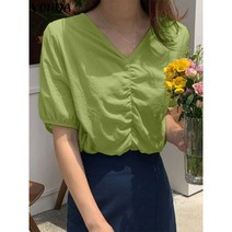 하늘색셔츠 소라색 우아한 블라우스 패션 여름 여성 반팔 튜닉 탑 캐주얼 루즈 솔리드 셔츠