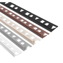 PVC L자 재료분리대(8 10 12mm) 5Color 2.4M _모서리마감 코너비드 코너몰딩 타일몰딩 L자몰딩 PVC몰딩 알루미늄몰딩 바닥마감 데코타일 타일재료분리대, 브라운
