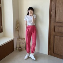 그린섬 ﻿﻿여성 조거 팬츠 면 밴딩 시보리 포켓 국내생산