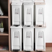 심플 깔끔 페달 휴지통 쓰레기통 인테리어 사무실 무소음 간편 편리 분리형 분리수거, 20L 베이지, 1개