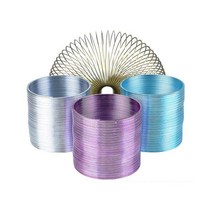 태엽 스프링 인장 볼트 코일 금형 스파이럴 대형 용수철 finewe 플랫 메탈 레인보우 서클 재미 클래식 링 멀티 컬러 사이즈 봄 장난감, 58x48mm 골드, 1개