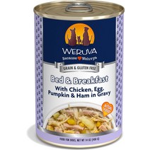 Weruva 베드 브렉퍼스트와 닭고기 달걀 호박 햄 그레이비 그레인 프리 강아지 통조림 식품, 14-oz case of 12