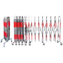 자바라 학교 정문 대문 펜스 바리게이트 스테인레스 아치 개폐식 이동식 접이식 임시 울타리, 높이1.1m길이5m빨간색