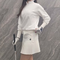 여성 골프 티꽂이 트임 시보리 맨투맨 캐주얼 골프웨어 긴팔 티셔츠 간절기 신축성 빅사이즈
