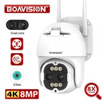 4K 8mp 2.8mm -12mm 듀얼 렌즈 8 배 줌 PTZ 와이파이 IP 카메라 2K 4mp 실외 AI 인간 추적 2 방향 오디오 스마트 홈 보안 카메라, 01 2K 4MP NO TF Card_02 미국 플러그