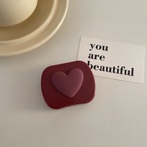 빨간색 입체 사랑 콘택트 렌즈 상자 성격 간단하고 휴대용 컬러 귀여운 미니 더블 파트너, 붉은 마음