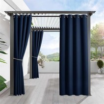 야외가림막 RYB 홈 야외 커튼 방수 실내 정전 파티오 풀 용 개인 정보 보호 hutt Pavilion Gazebo Pergola, Navy Blue+W213 x L241cm 1PC+Me