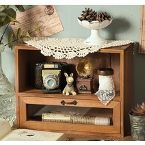 빈티지 2단 우드 소형 수납장 장식장 31X24cm