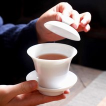 비투비월드 [순수] 마음휴식 도자기 개완 백자 뚜껑 다기 찻잔, 단일옵션, 색상:단일상품|사이즈:단일상품
