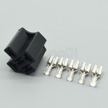 5-50Set Female 3-1393310-7 커넥터 Housi 5Pin 자동차 릴레이 소켓 황동 단자가있는 배선 플매트 카펫 러그, [04] Black Tin Plated, [04] 50Sets