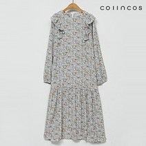 코인코즈 라운드넥 플라워 프릴 롱 원피스 (IY2AO8150)