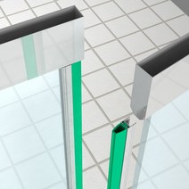 아이손 교체용 강화도어 손보호대 상가 유리문 손끼임방지 고무패킹 손낌방지, 25mm(고무+알루미늄), 2100mm, 빨강, 1개
