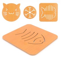 디자인 우드 냄비받침 냄비받침 냄비받침대 원목냄비받침 우드냄비받침 나무냄비받침, 큰물고기