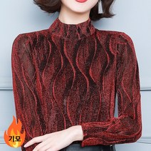 도오빠 지케나 여성 긴팔 티셔츠 기모 안감 터틀넥 반짝이 목티 반폴라 긴팔티 슬림핏 겨울 여자긴팔티셔츠 프리사이즈