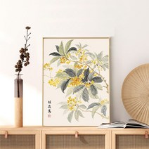 민화 동양화 명화 그리기 DIY 수묵화 난초 유화 그림 액자, 60x80cm, 물감+캔버스+브러시+벽 피팅 악세서리, QX6544
