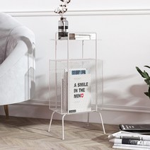 골드 화이트 철제 잡지꽂이 매거진랙 인테리어 화장실 책꽂이 잡지책장 메쉬 신문 거치대