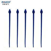 견고한 ZHUCO-다기능 재사용 케이블 관리 지퍼 타이 18cm 다목적 빵 가방 헤드셋 데이터 라인 와이어 5 개, 한개옵션1, 01 Blue 5pcs
