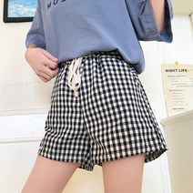 편하게 입기좋은 체크 프린팅 밴딩 반바지 편안함 활동성매치 편한아이템