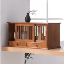 미닫이 수납장 빈티지 원목 미니 그릇장 홈카페수납장, 우드 스몰