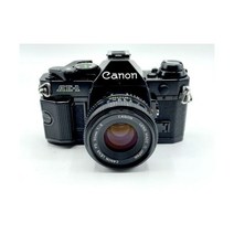 블랙 캐논 AE-1 프로그램 SLR 카메라+50mm 렌즈 - 레어 뷰티! 테스트 완료 빠른