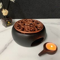 난방 베이스 화이트 도자기 티 워머 라운드 세라믹 스토브 촛불 트레이 히터 삼발이 접시 컵 열 냄비 차, 03 B