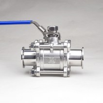 하이플럭스 쎄니타리 볼밸브(3P) 2페럴 수동 링/통 - Sanitary Ball Valve(3P) 2 Ferrule SUS304, 통