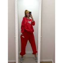 남녀공용츄리닝세트 커플트레이닝상하세트 빅사이즈 롱티셔츠 조거팬츠 캠핑룩