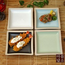 여주 수제 도자기 그릇2호 민사각찬기 나눔접시, 화이트