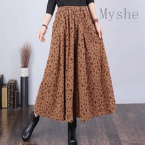 [Myshe]여자 봄 캐주얼 플라워 스커트 잔꽃무늬 롱 스커트 juan225N5
