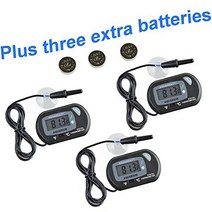 Aquaneat Aquarium Digital Thermometer 3 PCS Fish Tank Water Terrarium Reptile Free Extra Batteries n, 1, 기타