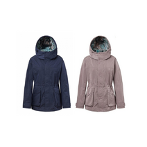 코오롱스포츠 여성 중기장 자켓 그레이쉬 핑크 광택 네이비 컬러 소재 후드 일체형 허리 스트링 메쉬 포인트 점퍼 TVJJS20222 GPI GNA