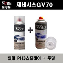 순정품 현대 제네시스GV70 PH3 비크블랙 스프레이 + 투명스프레이 자동차 도색 차량용 카페인트, PH3스프레이+투명스프레이(모비스)