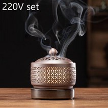 샌들 우드 시간 표시 전자 향 버너 세트 110V220V OUD 에센셜 야간 조명 가정용 티 워머 스토브 홈 데코레이션, BA