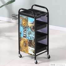 라오농 미용실 츄레이 다용도 트레이 트롤리 가위 정리대 보조바구니 미용 피부샵 추레이, 4 층 블랙 신기 어 + 일반 조립형 + 35x3