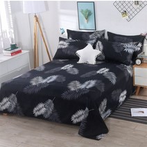 라지킹침대 3 조각 침대 시트 세트 1pc 플랫 2pcs 베개 면화 린넨 편안한 커버 더블 퀸 사이즈, [03] 3pcs 230x250cm, [06] 09